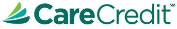 CareCredit logo with green stylized leaf design to the left of the words "CareCredit" in bold green text on a light background, often seen at your veterinarian or vet's office.